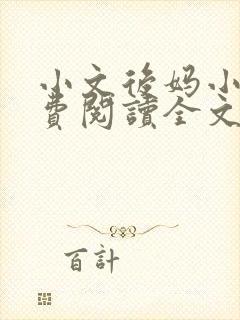 小文后妈小说免费阅读全文最新章节