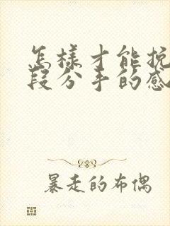 怎样才能挽回一段分手的感情