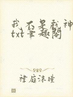 我不是戏神小说txt笔趣阁