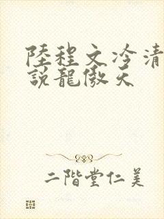 陆程文冷清秋小说龙傲天