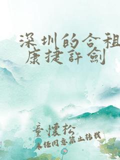 深圳的合租生活 康捷许剑