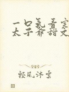 一口气看完京圈太子爷甜文