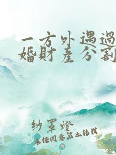 一方外遇过错离婚财产分割