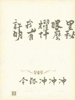 许我耀眼里沈浩明有什么秘密