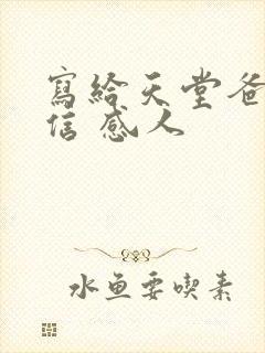 写给天堂爸爸的信 感人