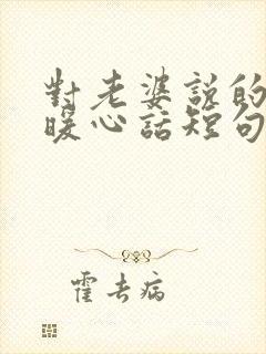 对老婆说的情话暖心话短句