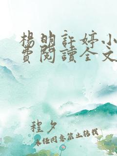 杨明许婷小说免费阅读全文最新章节