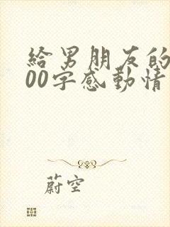 给男朋友的5000字感动情书