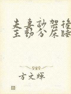 夫妻吵架后老公主动分床睡