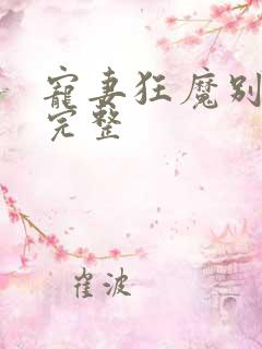 宠妻狂魔别太坏完整