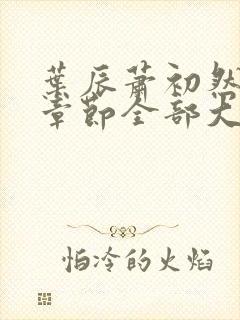 叶辰萧初然最新章节全部大结局