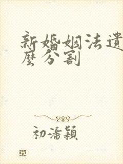 新婚姻法遗产怎么分割