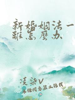 新婚姻法一方不离怎么办