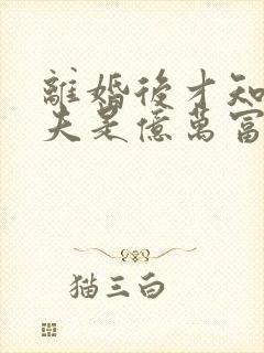 离婚后才知道前夫是亿万富翁