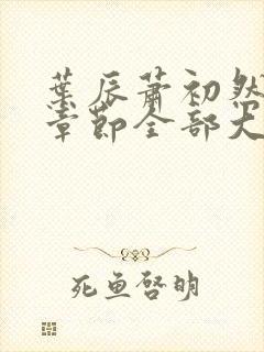 叶辰萧初然最新章节全部大结局