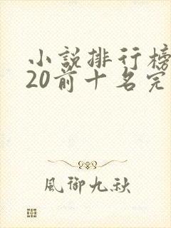 小说排行榜2020前十名完结篇