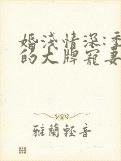 婚浅情深:季少的大牌宠妻