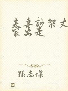 夫妻吵架丈夫离家出走