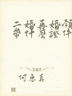 二婚再婚领证要带什么证件