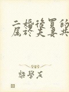 二婚后买的房子属于夫妻共同财产吗