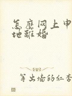 怎么网上申请异地离婚