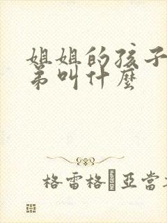 姐姐的孩子叫弟弟叫什么