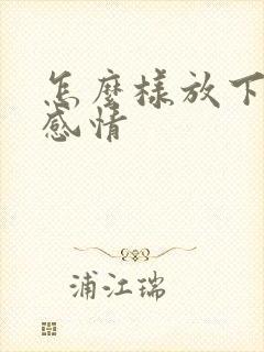 怎么样放下一段感情