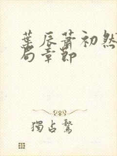 叶辰萧初然大结局章节