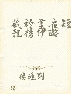 藏于昼夜短剧于龙杨伊璐