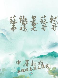 苏辙是苏轼的弟弟还是哥哥