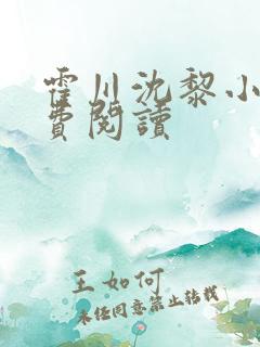 霍川沈黎小说免费阅读