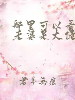 哪里可以看我的老婆是大佬