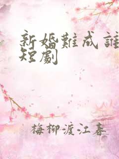 新婚难成谁之错短剧