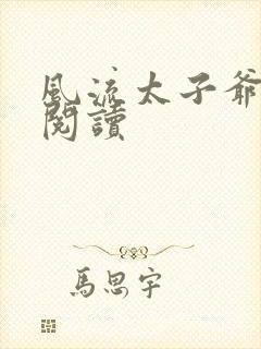 风流太子爷全文阅读