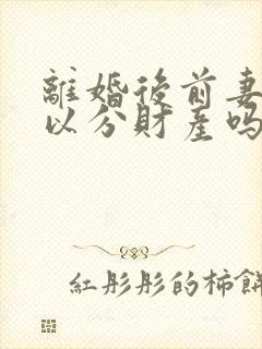 离婚后前妻还可以分财产吗