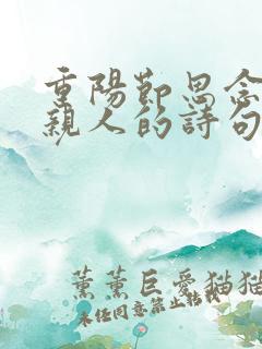 重阳节思念远方亲人的诗句