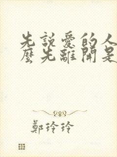 先说爱的人为什么先离开是什么歌