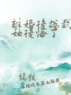 离婚后总裁老婆她后悔了