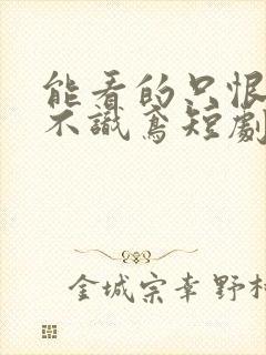 能看的只恨深情不识鸢短剧