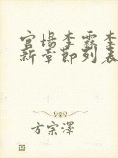 官场李霖李澜最新章节列表