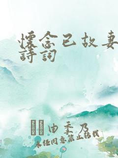 怀念已故妻子的诗词