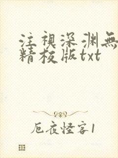 注视深渊无删减精校版txt