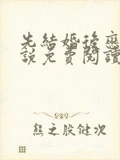 先结婚后恋爱小说免费阅读