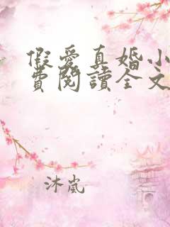 假爱真婚小说免费阅读全文