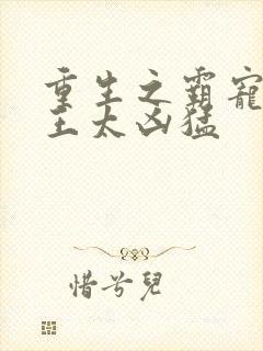 重生之霸宠摄政王太凶猛