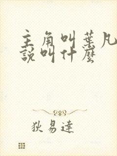 主角叫叶凡的小说叫什么