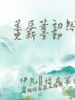 叶辰萧初然最新更新章节