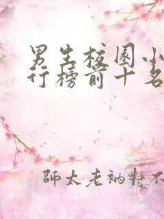 男生校园小说排行榜前十名