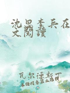 沈思李兵在线全文阅读