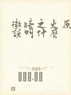 微暗之火原著小说叫什么